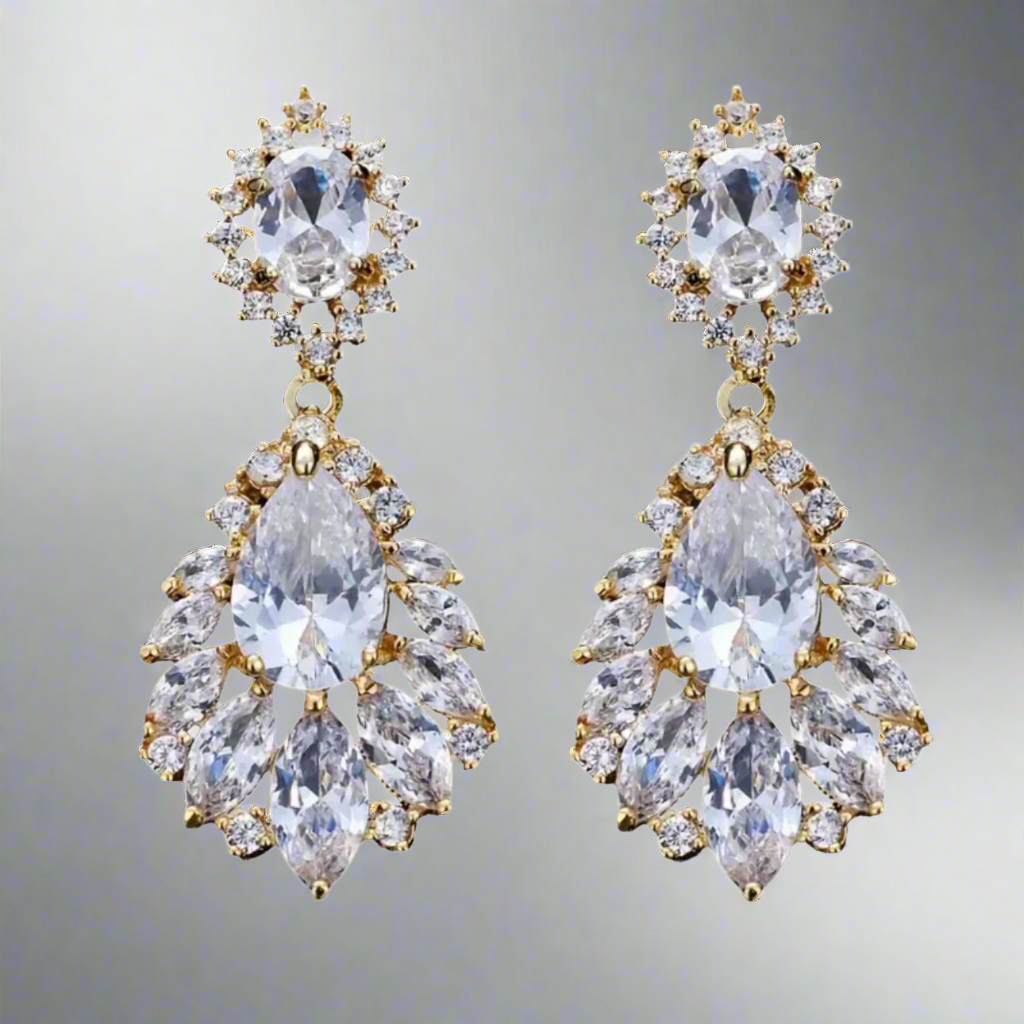 Regal Gold Dangle Earrings