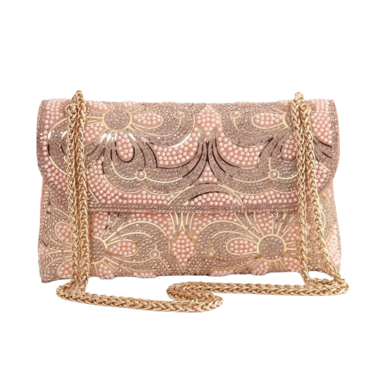 Blush Pearl & Rhinestone Evening Bag
