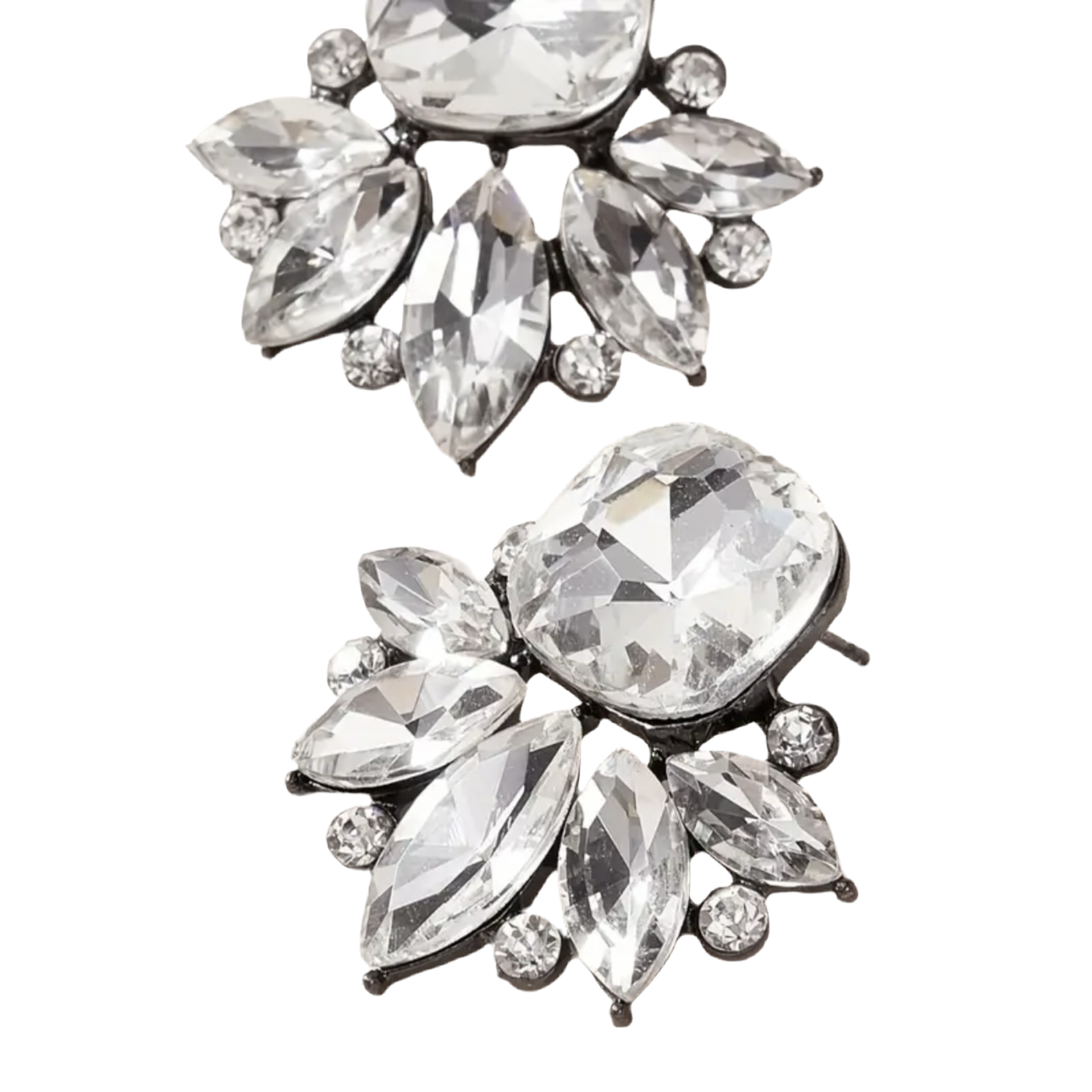 Sparkling Clear/Black Earrings