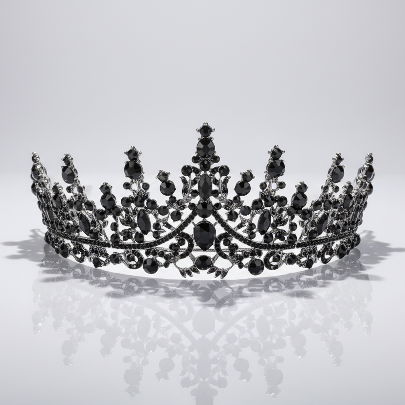 Black Tiara & Jewelry Set