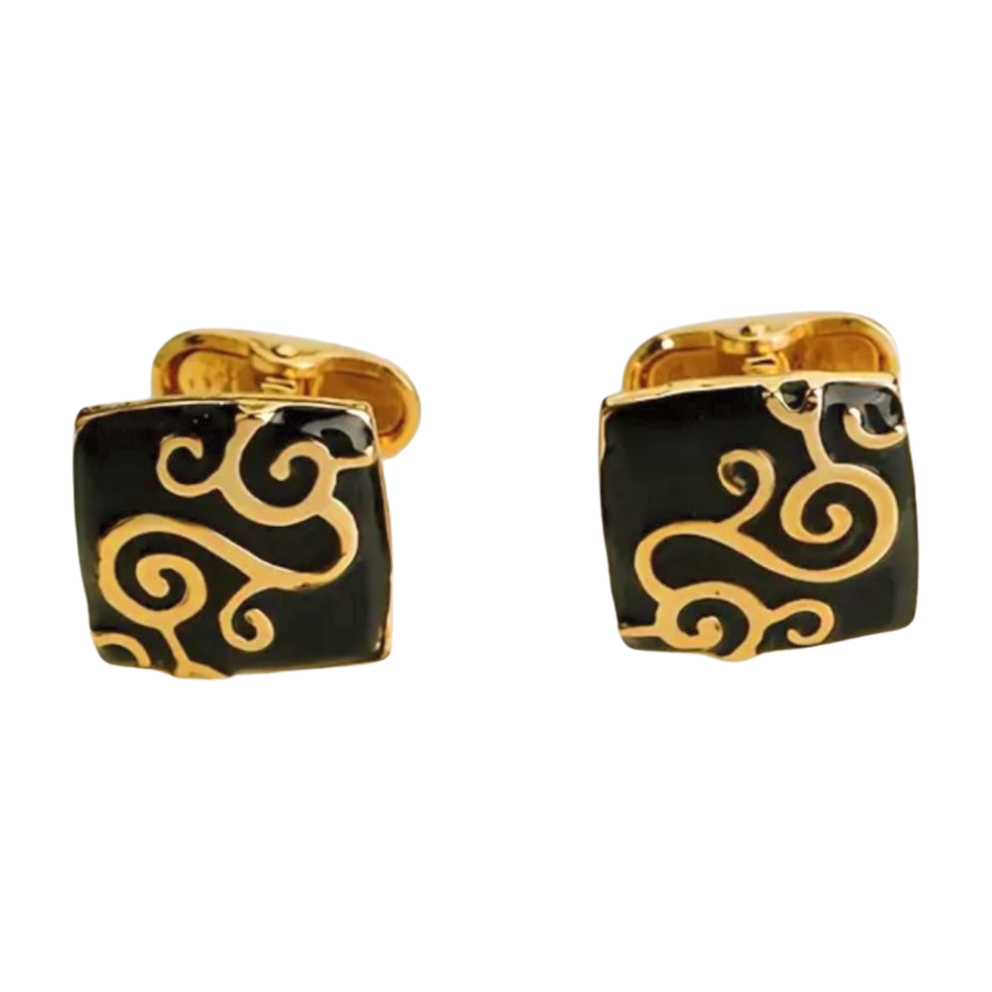 Black Gold Dripping Oil Cufflinks