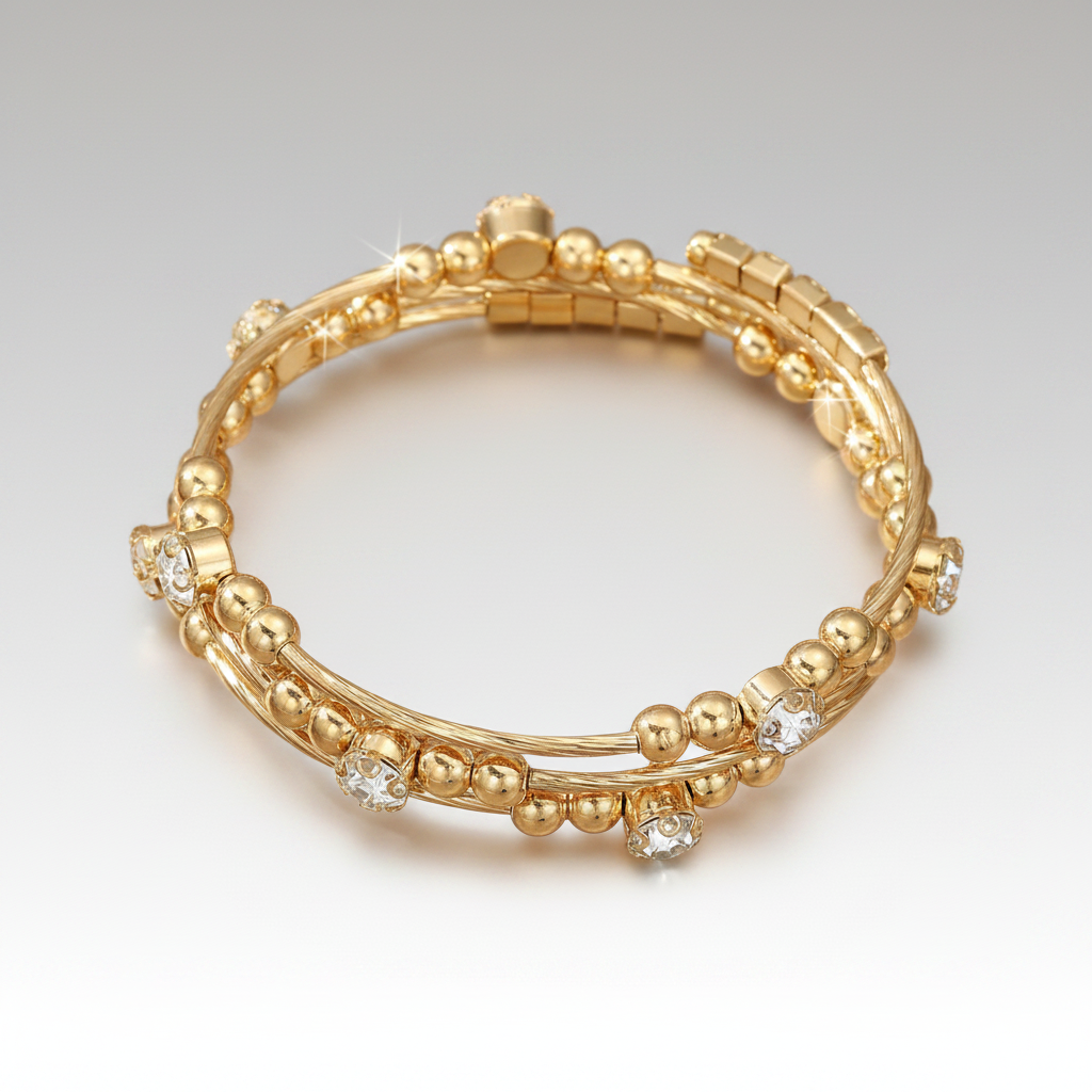 Gold Clear Flexible Bracelet