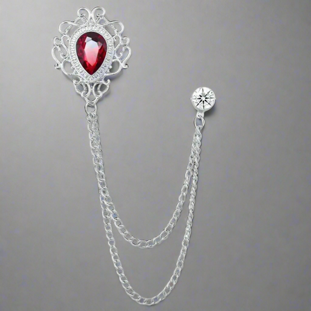 Medallion Crest Lapel Pin/Chain