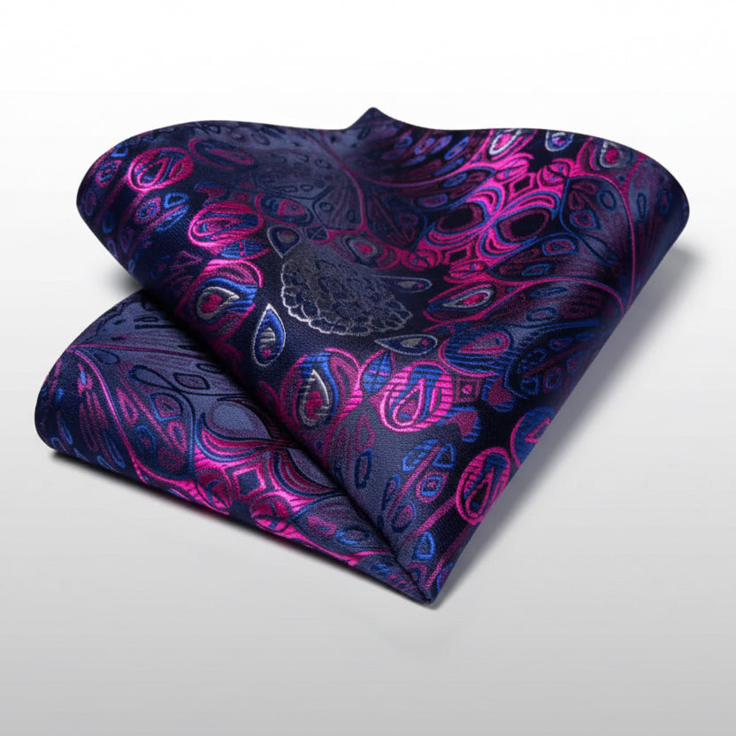 Fuschia Pink Blue Necktie Set