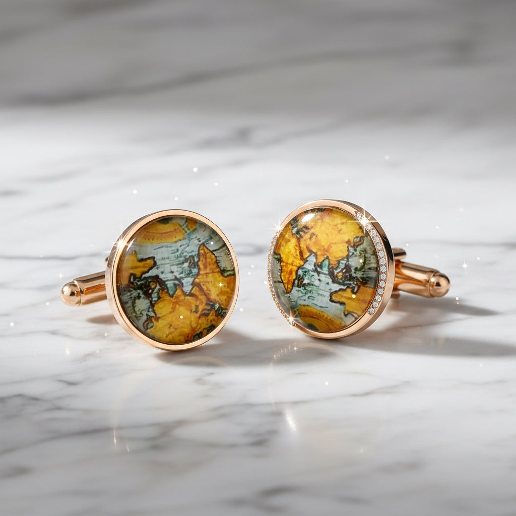 World Map Cufflinks