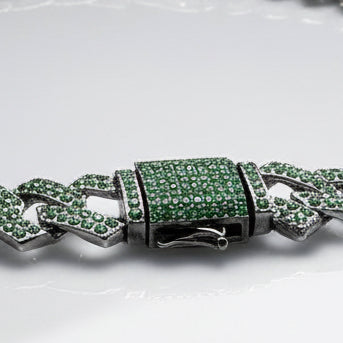 Green Black Cuban Chain Set