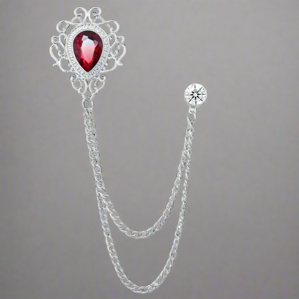 Medallion Crest Lapel Pin/Chain