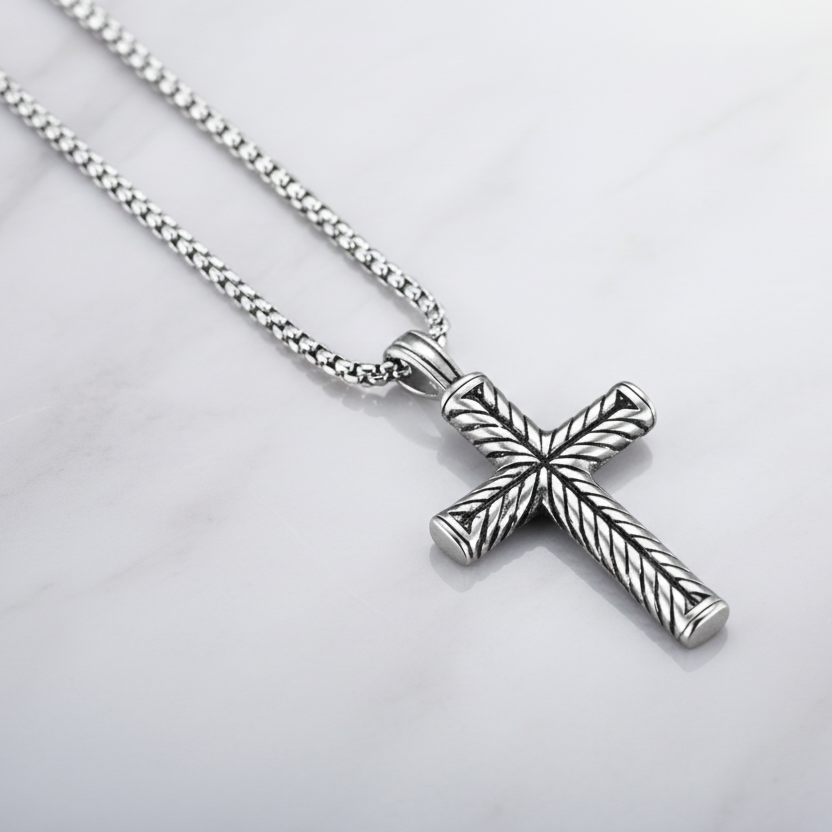 Braided Cross Necklace