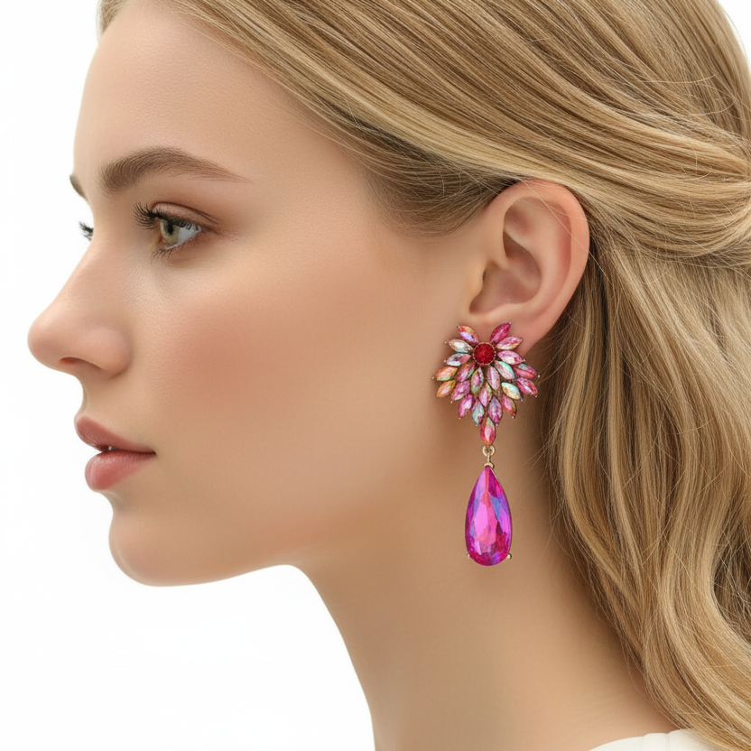Modern Floral Drop Earrings