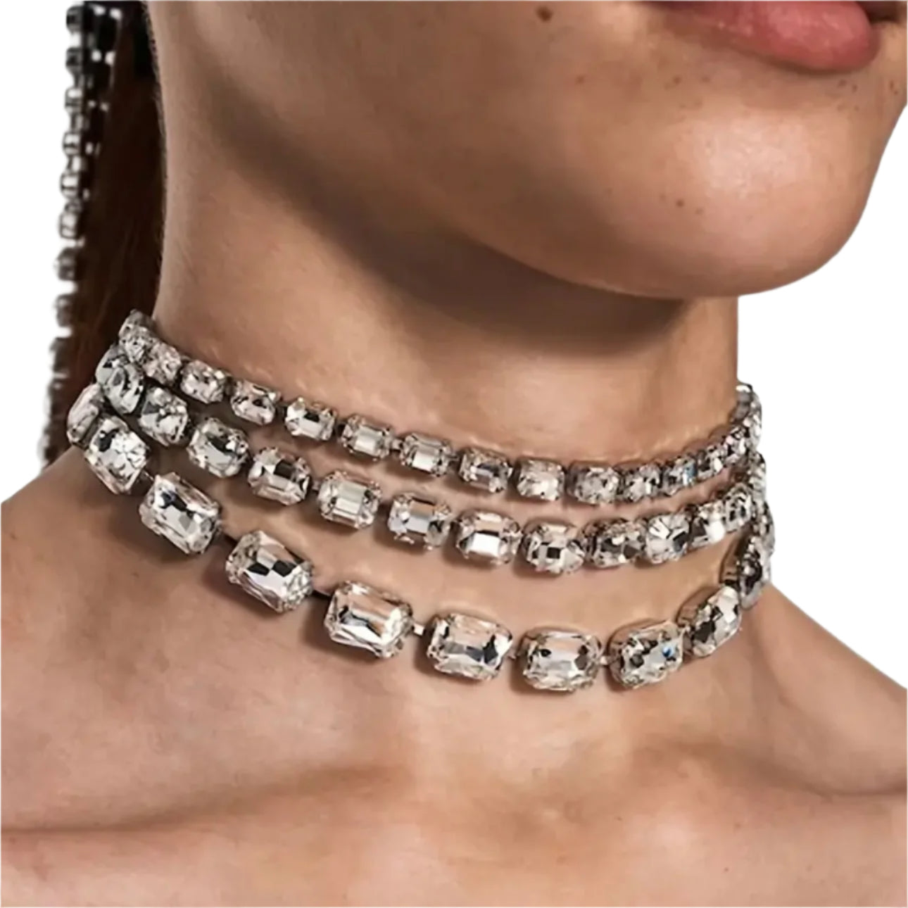 Rhinestone Glam Choker Necklace