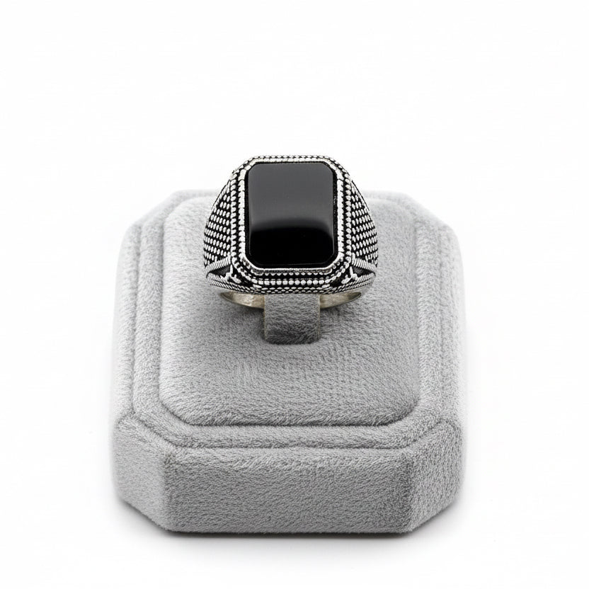Black & Silver Signet Ring