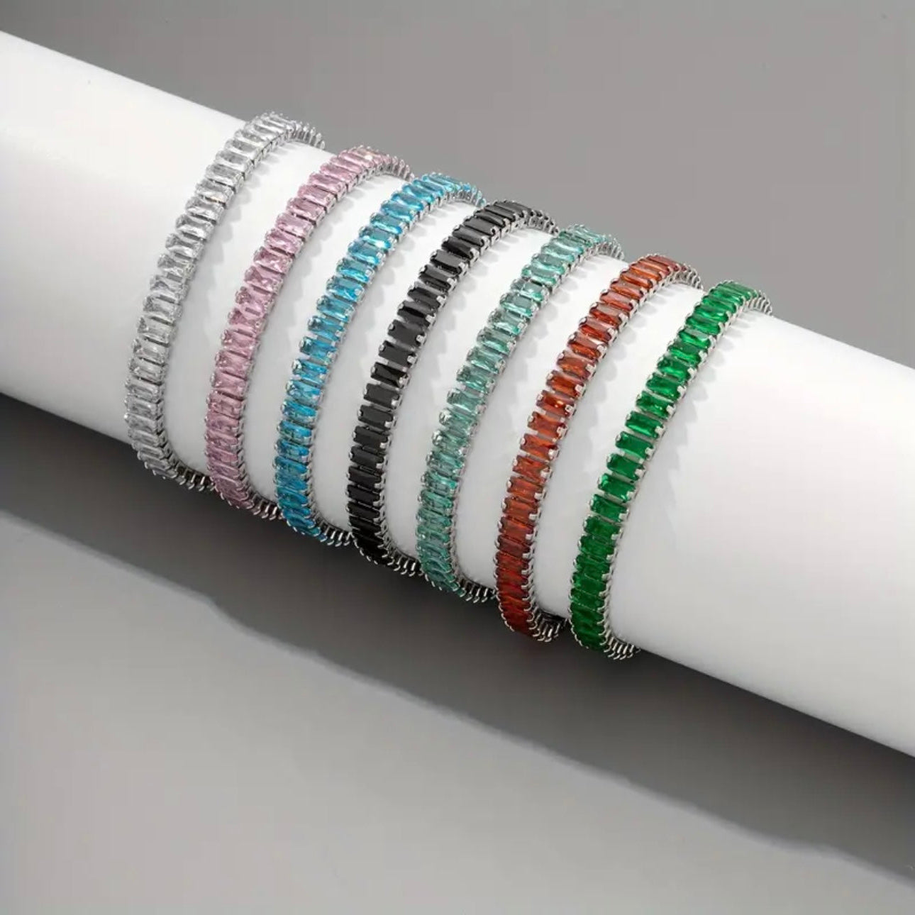 Blue Zircon Silver Tennis Bracelet