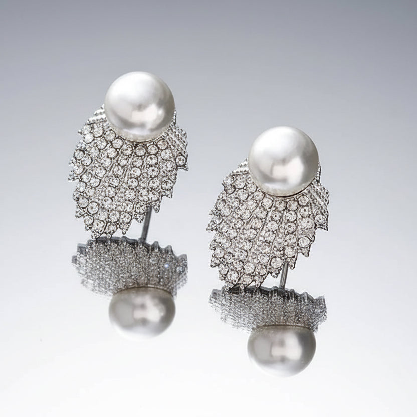 Vintage Pearl Rhinestone Earrings