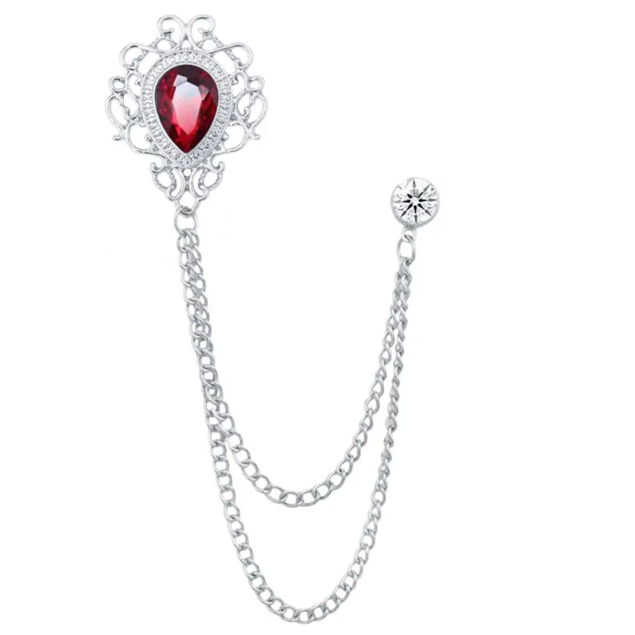 Medallion Crest Lapel Pin/Chain