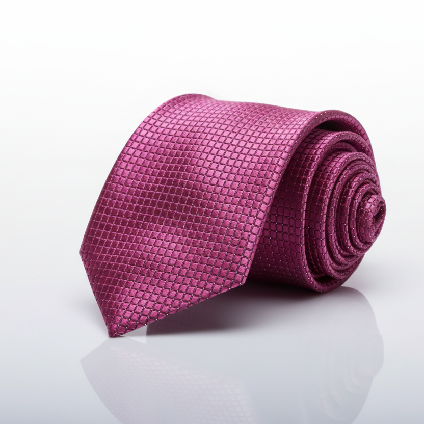 Pink Rose Red Silver Necktie