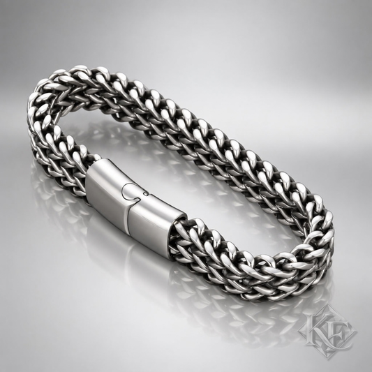 Woven Steel Chain Bracelet