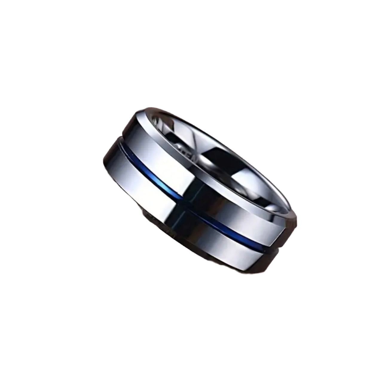 Blue Line Stainless Steel Ring