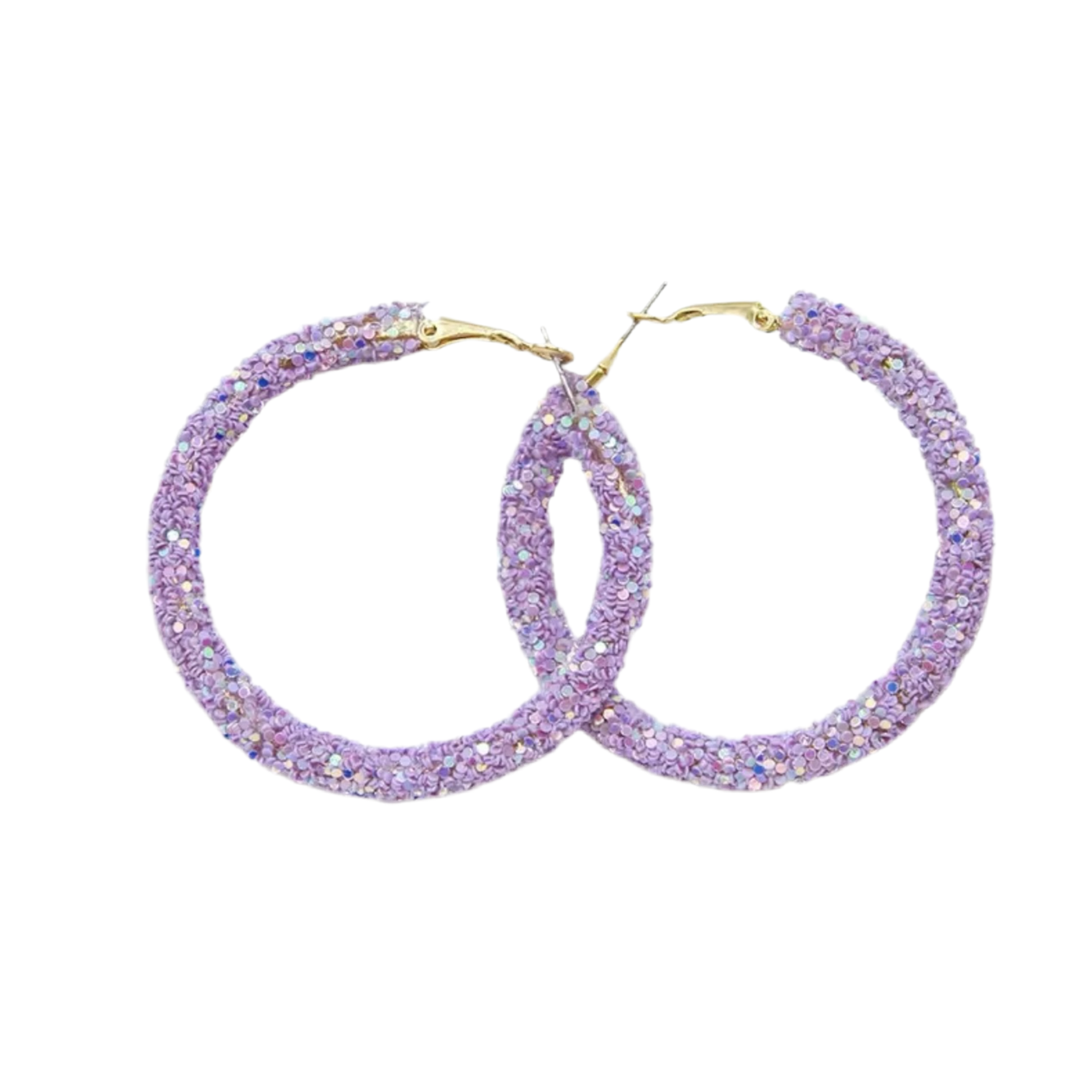 Purple Sequin Hoop Earrings