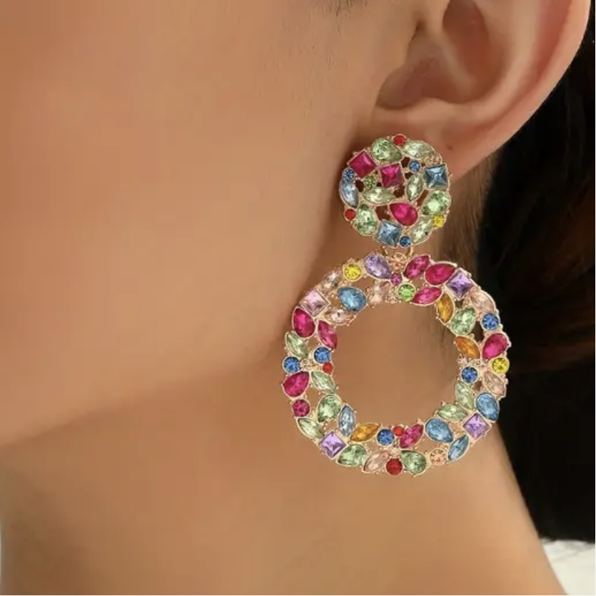 Multicolor Rhinestone Earrings