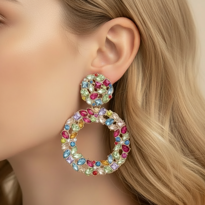 Multicolor Rhinestone Earrings