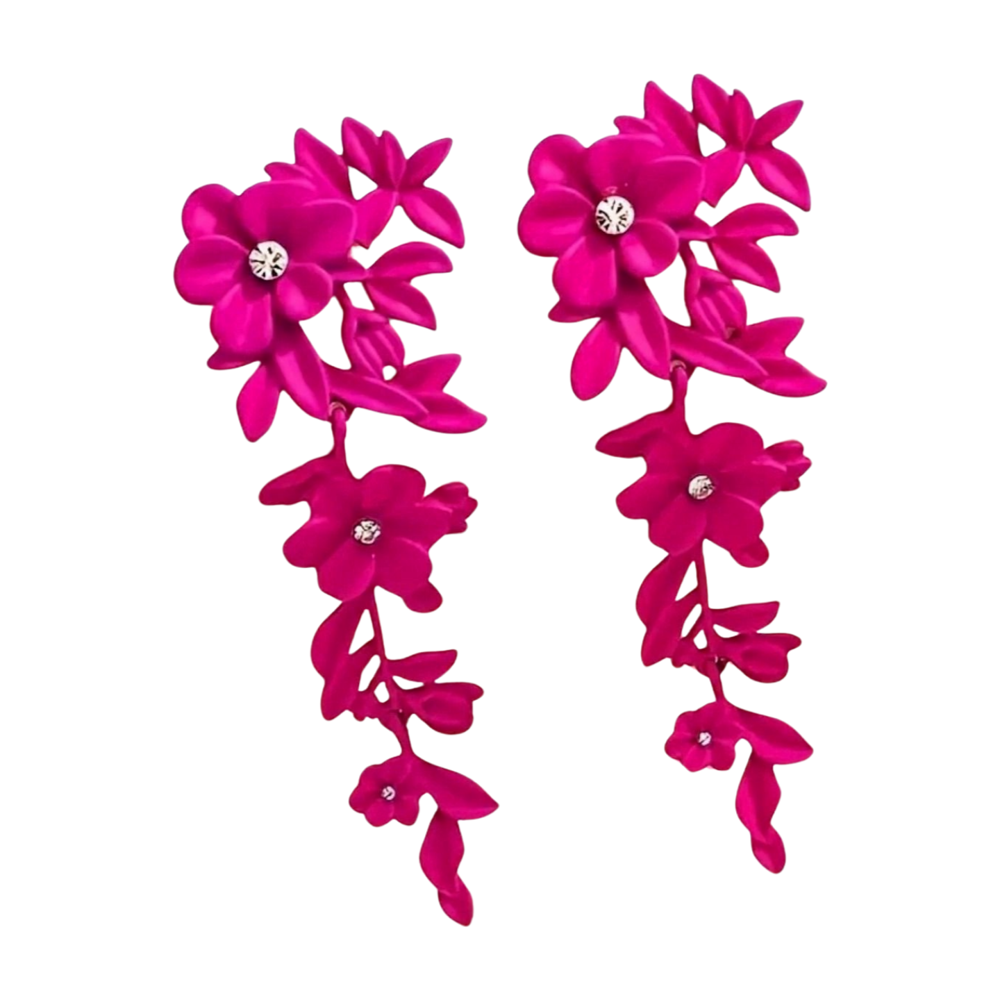 Floral Black Earrings