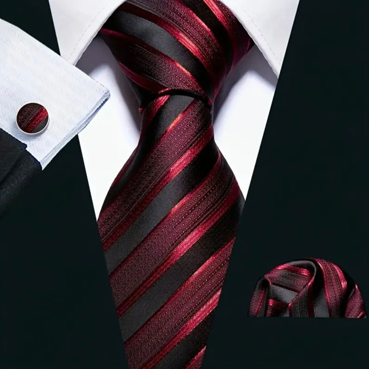 Red & Black Bow Tie Set