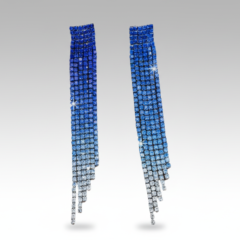 Blue Tassel Earrings