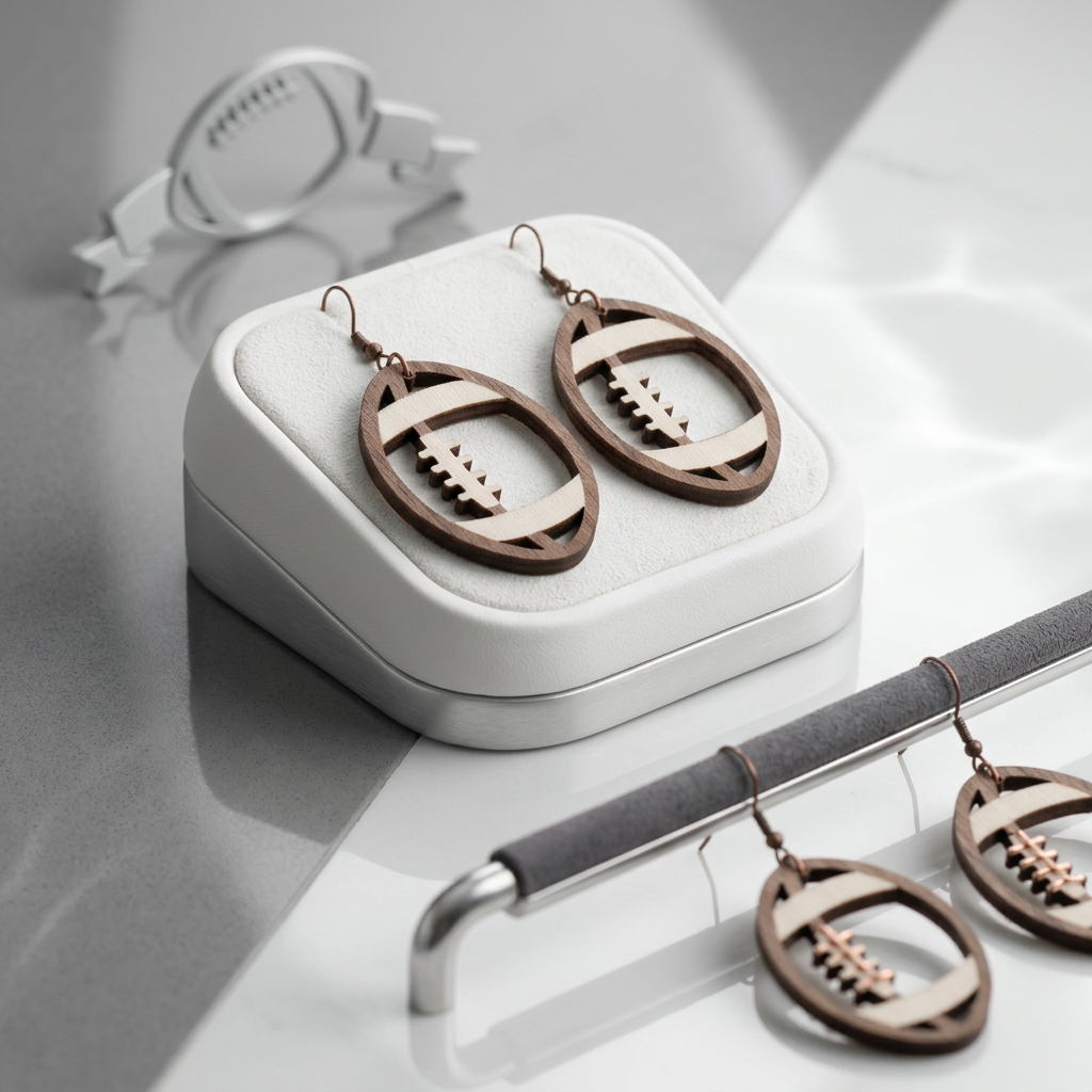 Football Dangling Earrings
