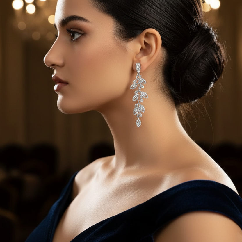 Filigree Leaf Clip Earrings