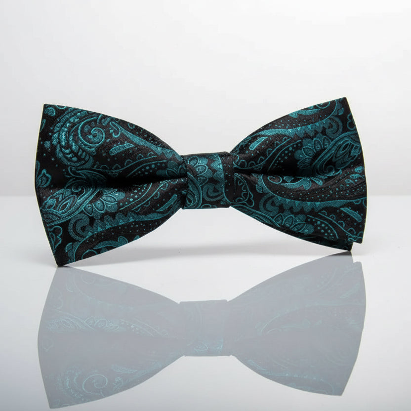 Peacock Blue Bow Tie Set