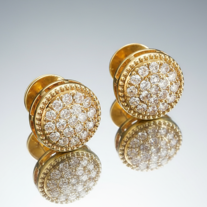 Clear Gold Cufflinks