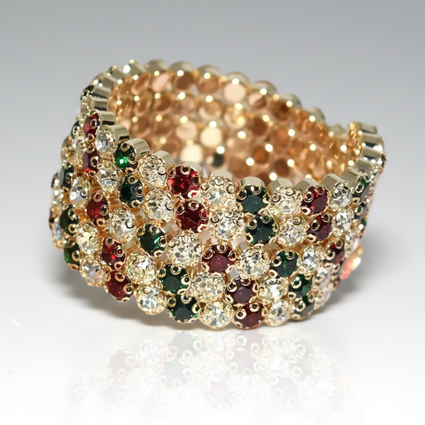 Flexible 5 Row Bracelets-Gold Setting