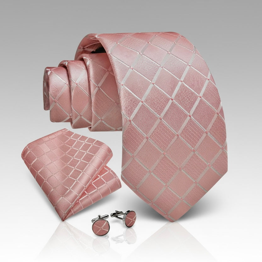 Discreet Plaid Necktie Set