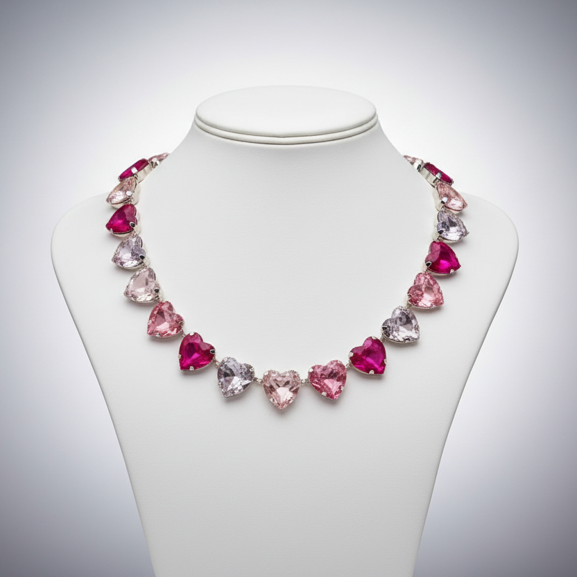 Crystal Hearts Necklace