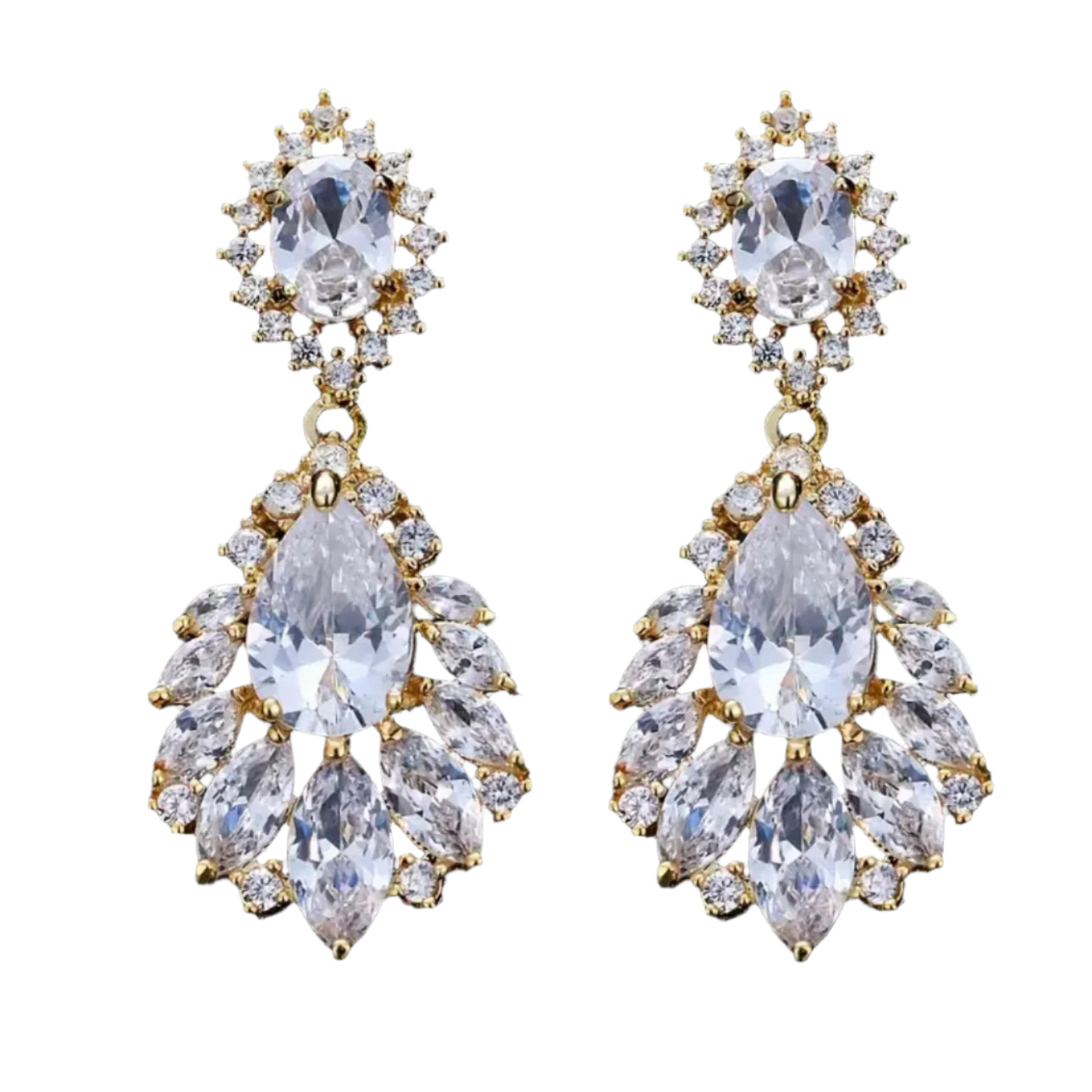 Regal Gold Dangle Earrings