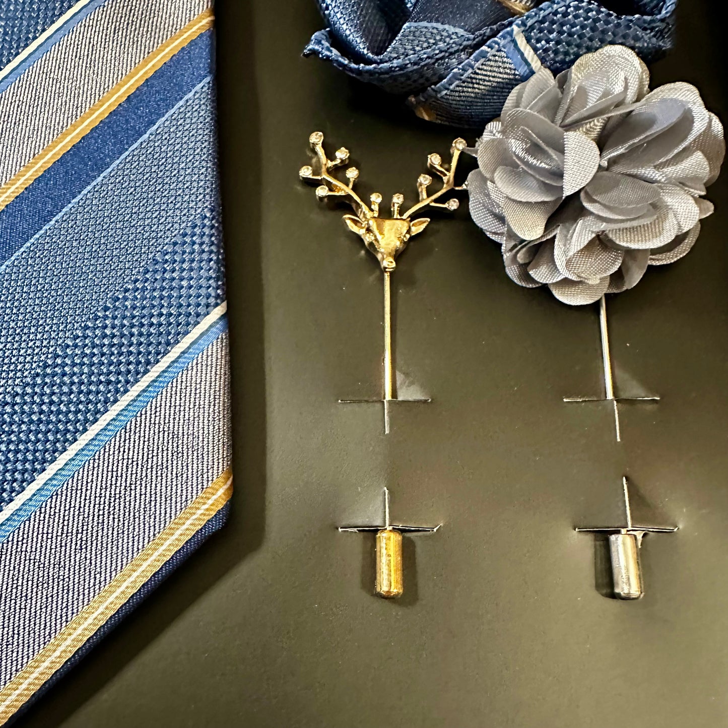 Blue Grey Necktie Box Set