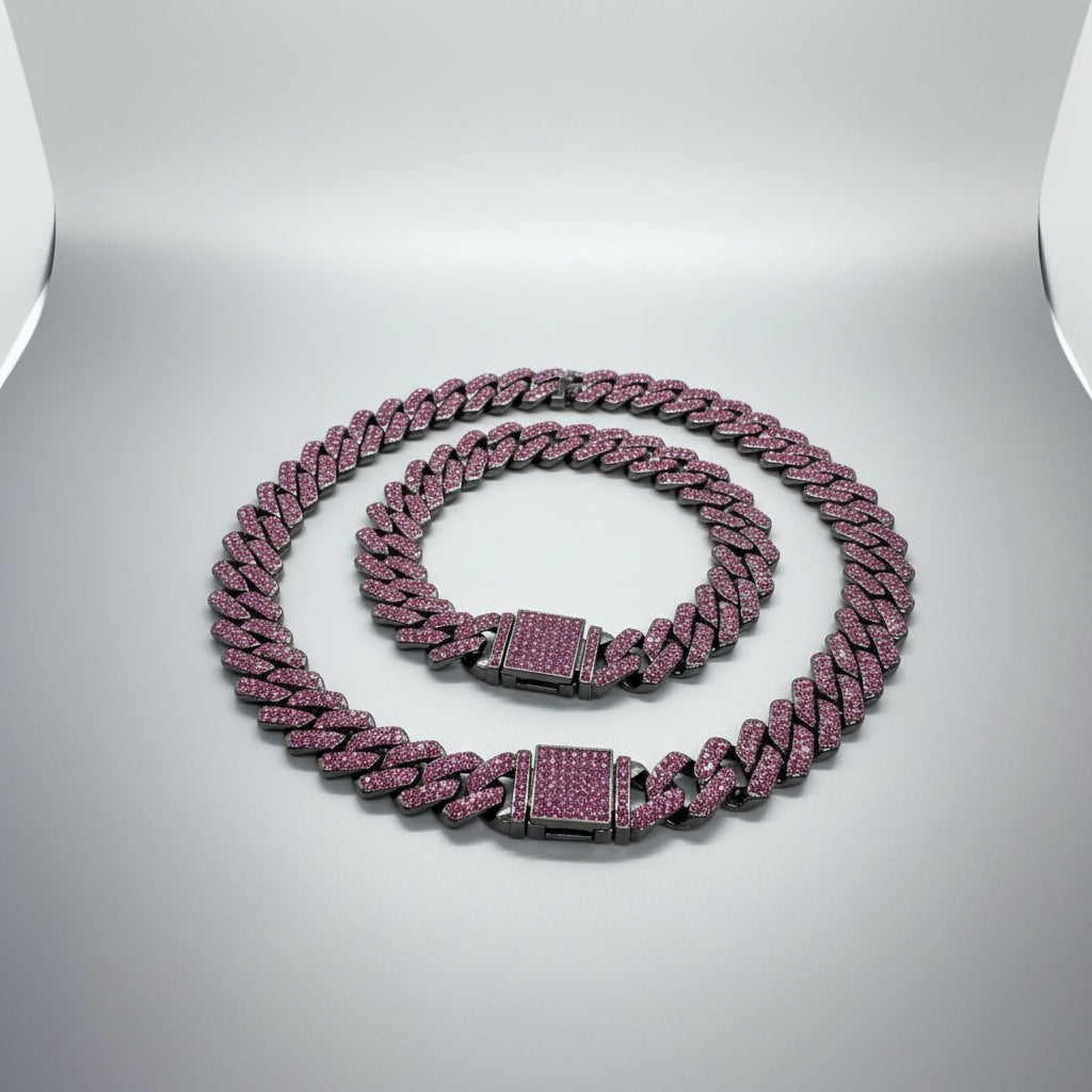 Purple Cuban Chain Bracelet