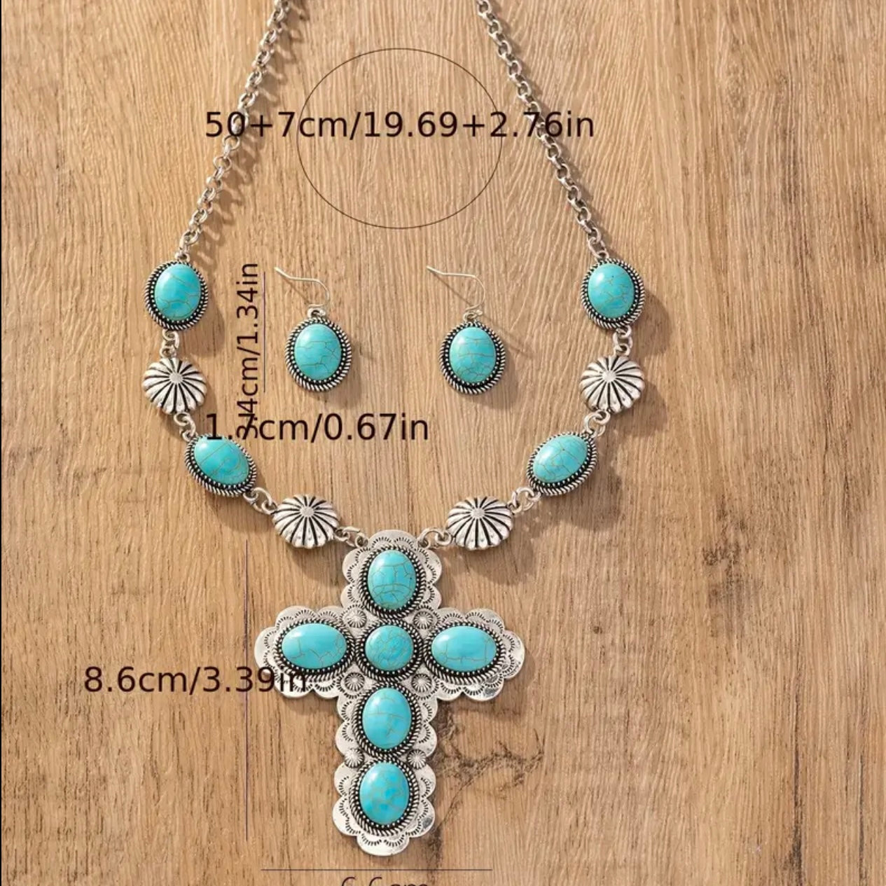 Blue Turquoise Cross Set