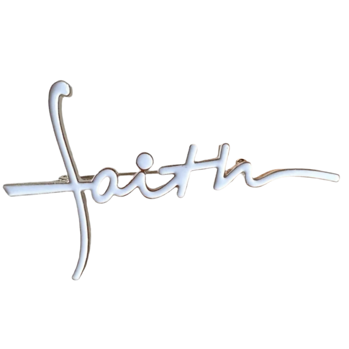 Faith White Brooch