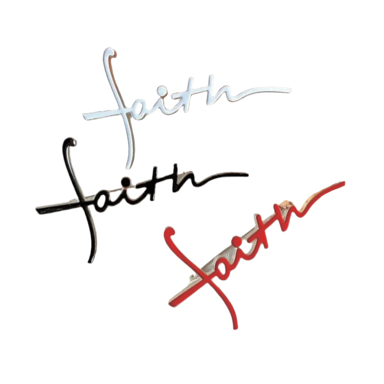 Faith Black Brooch