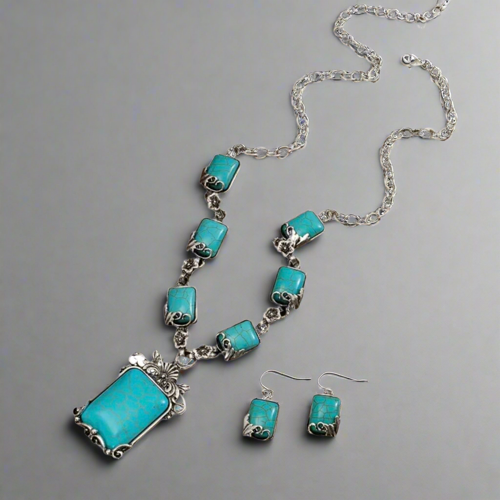 Blue Turquoise Jewelry Set