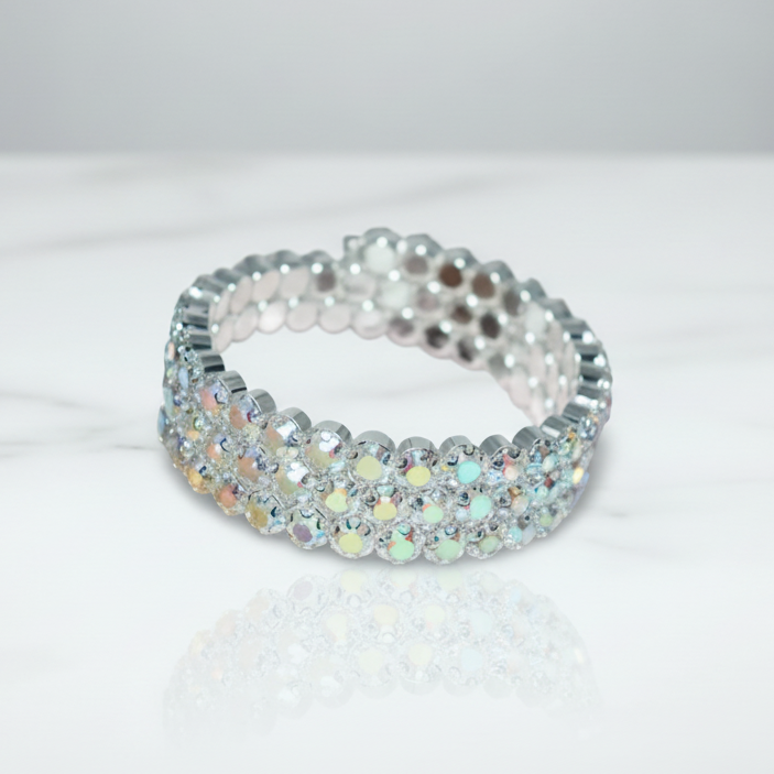Iridescent 3 Row Flexible Bracelet