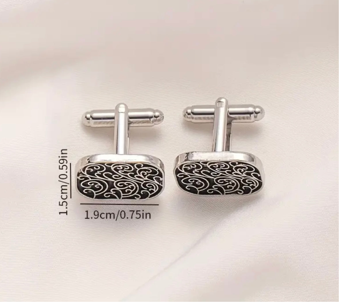 Scroll Design Silver Cufflinks