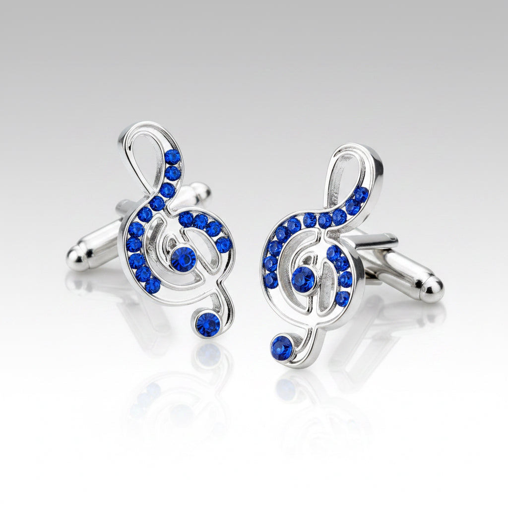 Music Note Tie Clip in Blue