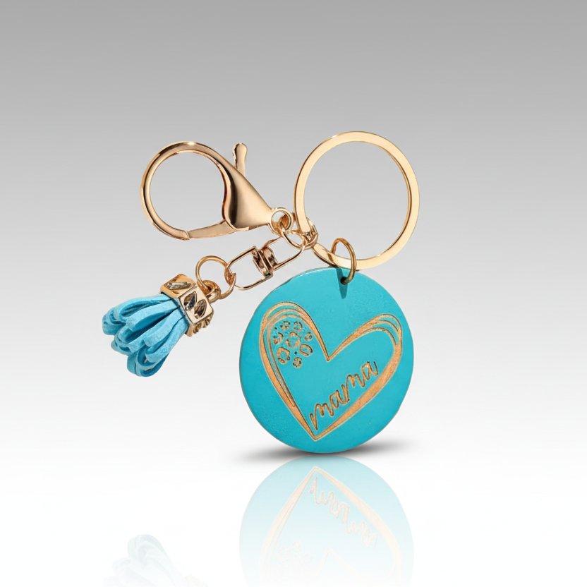 Mama Tassel Blue Keychain