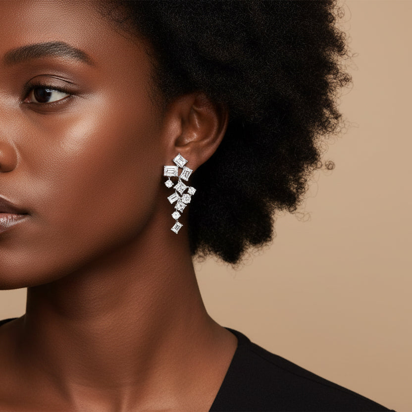 Geometric Zircon Earrings