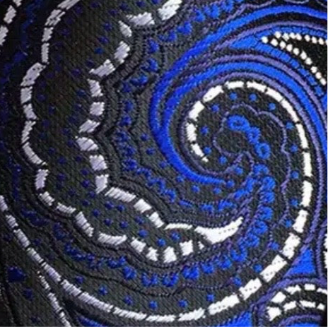 Blue Black Paisley Necktie Set