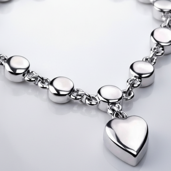 Blue Clear Heart Bracelet