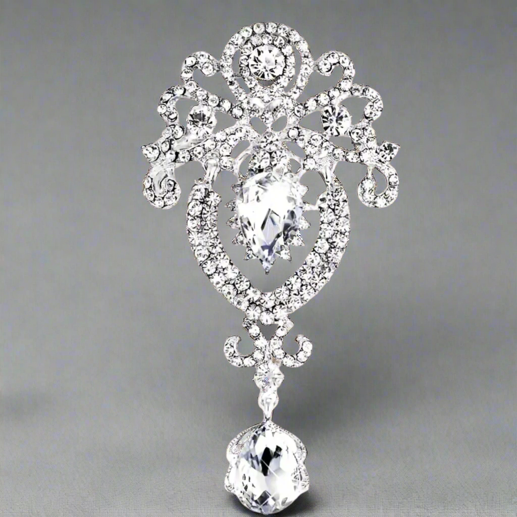 Vintage Royalty Brooch Pin Clear