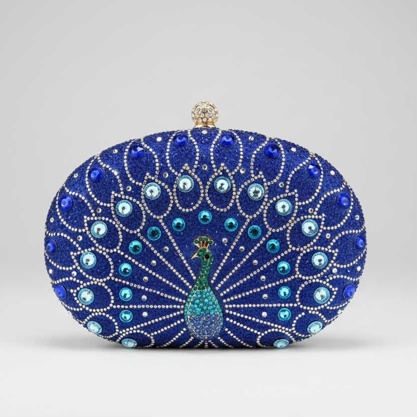 Peacock Rhinestone Evening Bag